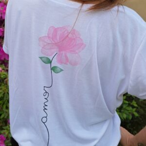 Remera Flor - Talle Único, Blanco