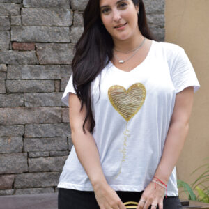 Remera blanca Corazón Print